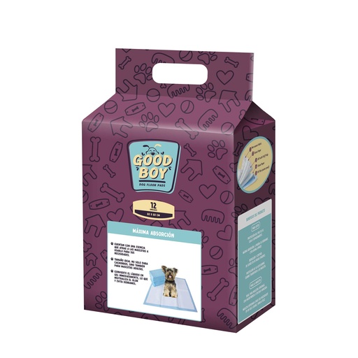 PAÑOS DE ENTRENAMIENTO GOOD BOY 60X60CM X 12 PADS