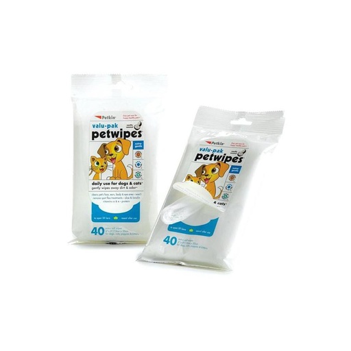 PETWIPES PAÑITOS HUMEDOS VAINILLA Y COCO X 40 UNID