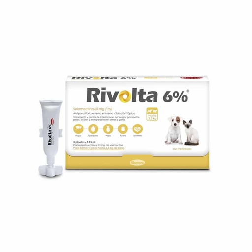 RIVOLTA 6% x 0.25ml HASTA 2.5 KG X PIPETA