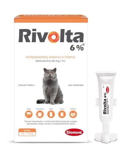 Rivolta 6% x 0.75ml 2.6 kg a 7.5 kg X pipeta