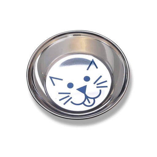 SS10-PLATO DE ACERO CON ROSTRO DE GATO