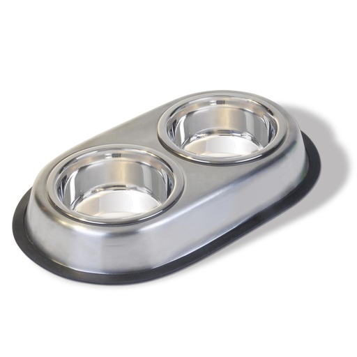 SS5-PLATO DE ACERO CON ARO DE CAUCHO VANNESS - 64 OZ