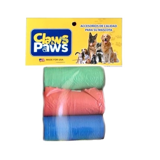 BOLSAS P/HECES X 3 ROLLOS X 15 BOLSITAS