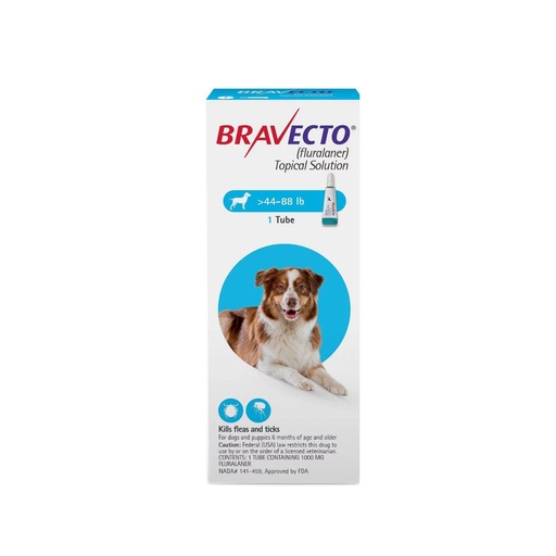 BRAVECTO 1000mg. SPOT-ON DOGS ( 20Kg - 40Kg )