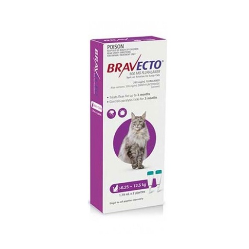 BRAVECTO 500mg. SPOT-ON CATS ( 6.25Kg - 12.5Kg )