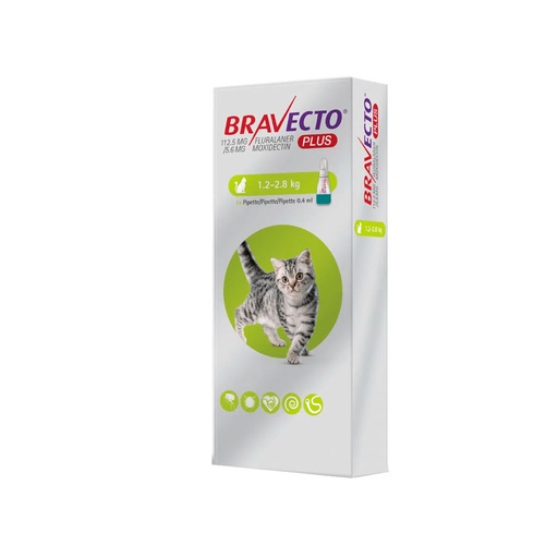 BRAVECTO PLUS 112.5mg SPOT-ON CATS ( 1.2kg - 2.8kg )