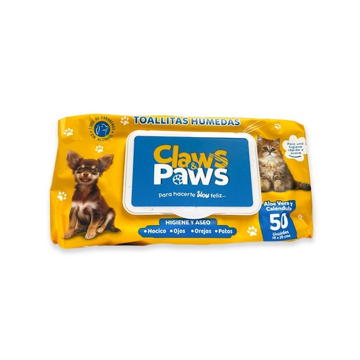 Claws and Paws Toallitas Humedas X 50 Unid