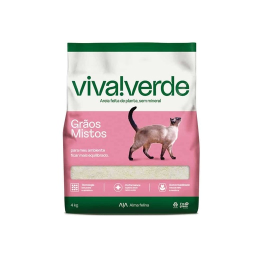 Arena para gato Viva Verde 4 Kg – Granos Mixtos