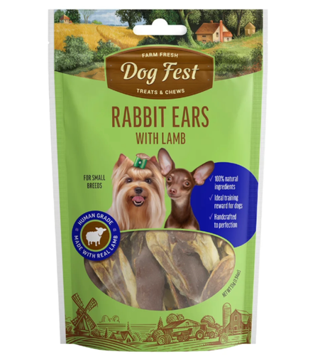 Dog Fest Rabbit Ears With Lamb 55gr